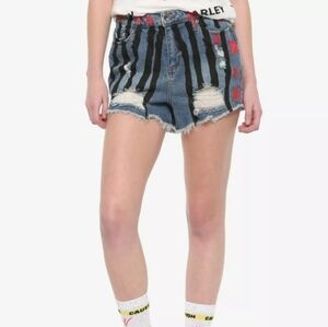 Her Universe Blue and Black Jean Shorts with Red Stars